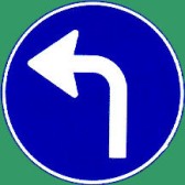Links verkeersbord